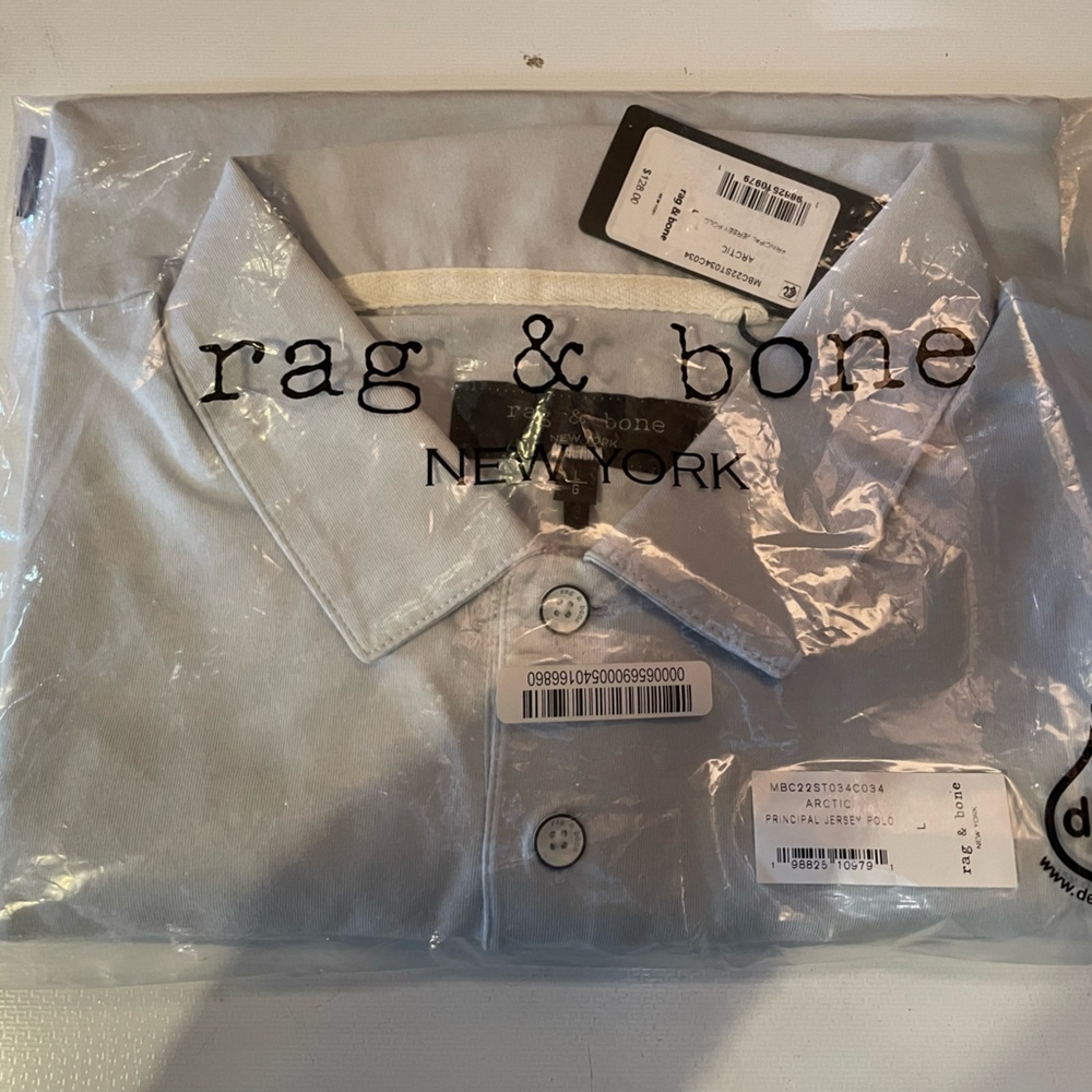 Rag & Bone Arctic White Polo L NWT